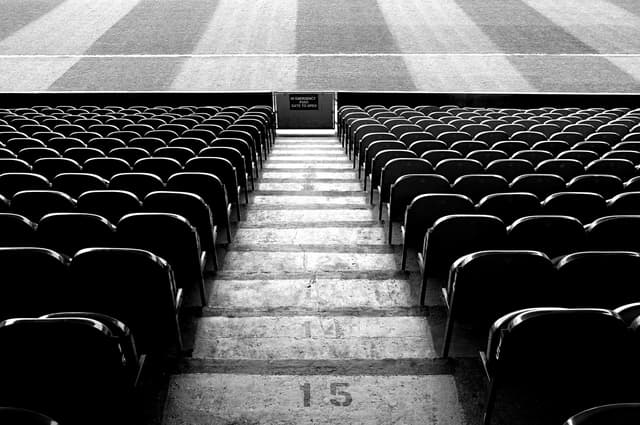 Empty football stadium