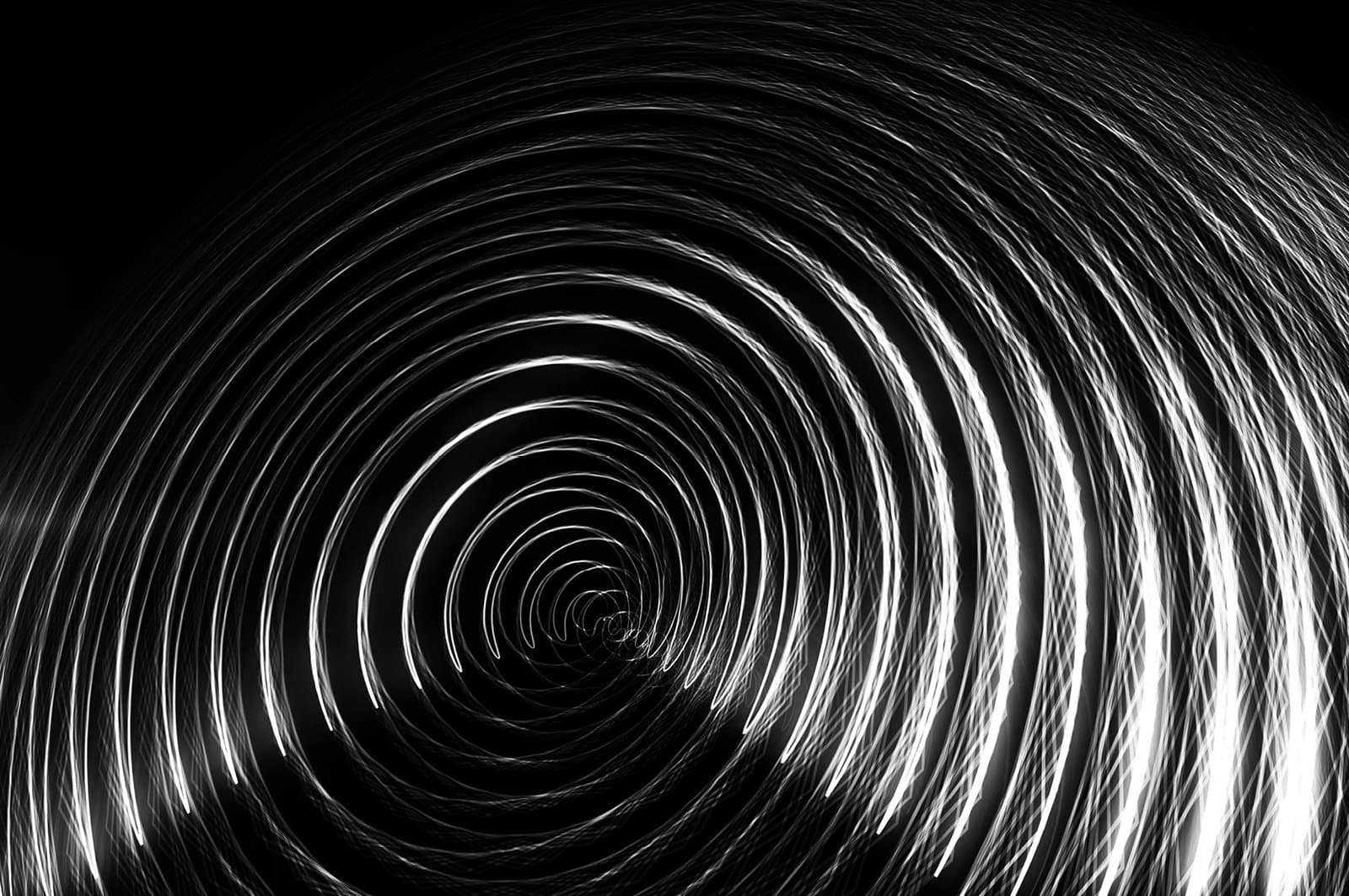 Long exposure image of a spinning light