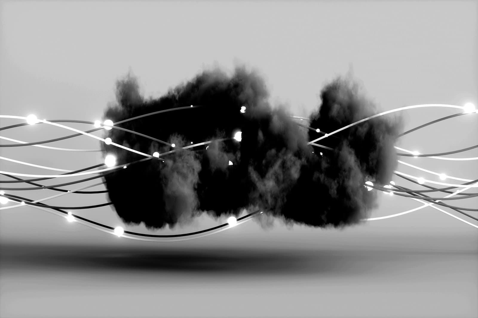 Cloud with neon wires