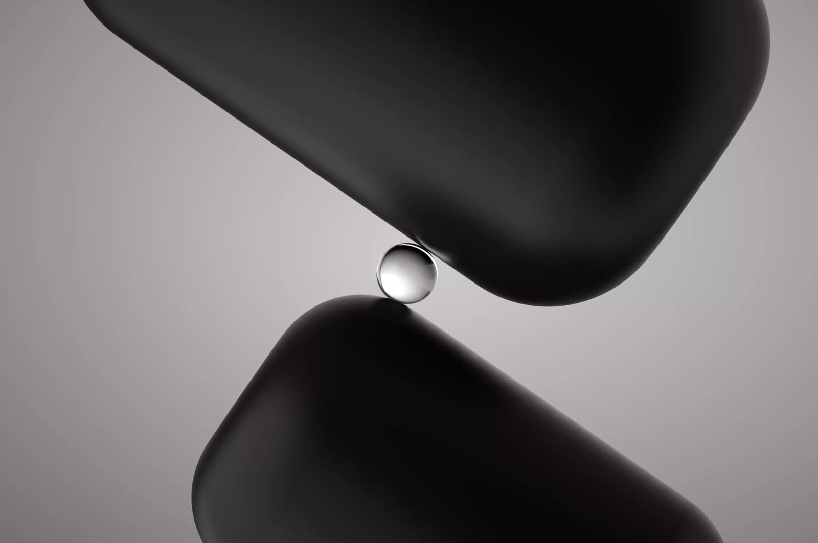 Sphere stuck between two surfaces